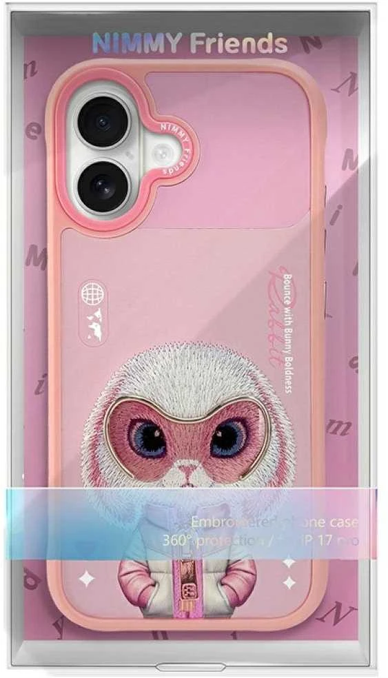 „Nimmy Cool&Cute 2.0“ triušio formos dėklas, skirtas „iPhone 17“ - Rožinė