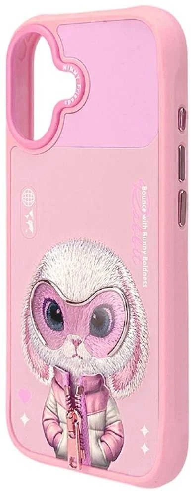 „Nimmy Cool&Cute 2.0“ triušio formos dėklas, skirtas „iPhone 17“ - Rožinė