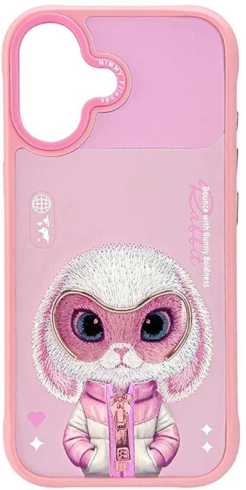 „Nimmy Cool&Cute 2.0“ triušio formos dėklas, skirtas „iPhone 17“ - Rožinė
