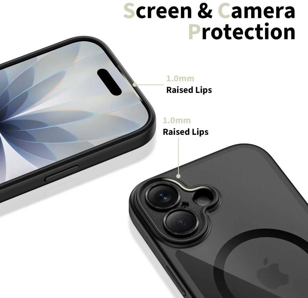 „Tech-Protect Magpeak Magsafe CC“ dėklas, skirtas „iPhone 17“ – skaidrus, juodas
