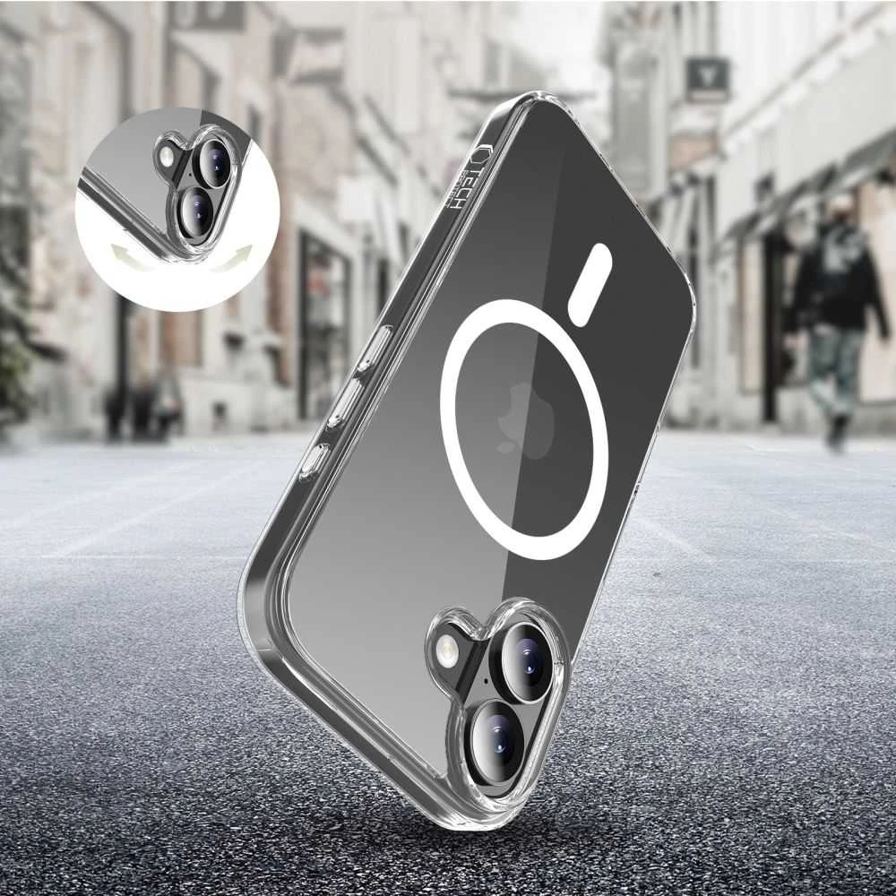 „Tech-Protect Flexair Hybrid CC MagSafe“ dėklas, skirtas „iPhone 17“ – skaidrus