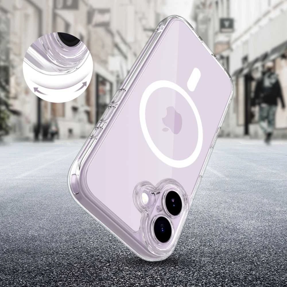 „Tech-Protect Magpeak Magsafe CC“ dėklas, skirtas „iPhone 17“ – skaidrus