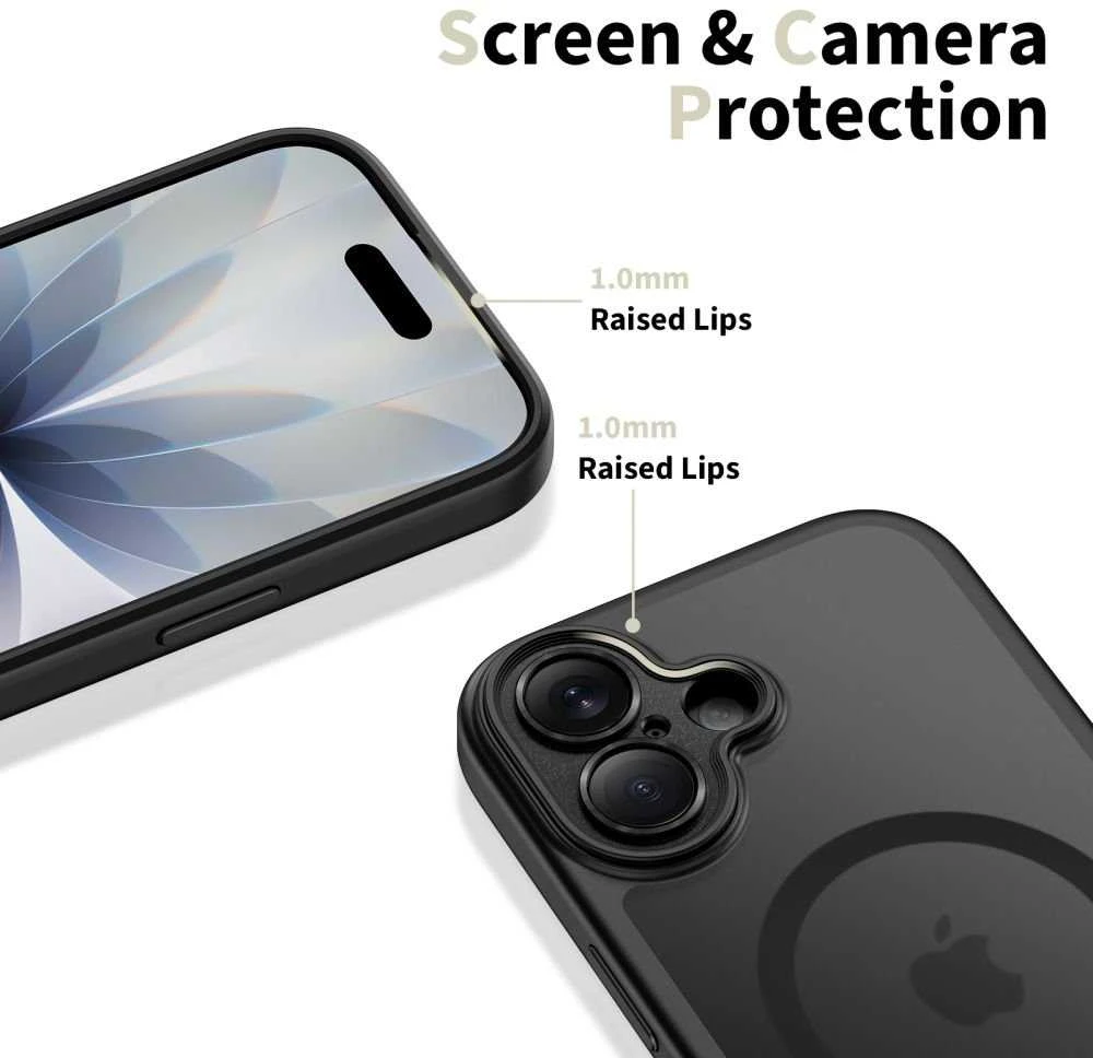 „Tech-Protect Magpeak Magsafe CC“ dėklas, skirtas „iPhone 17“ – matinis juodas