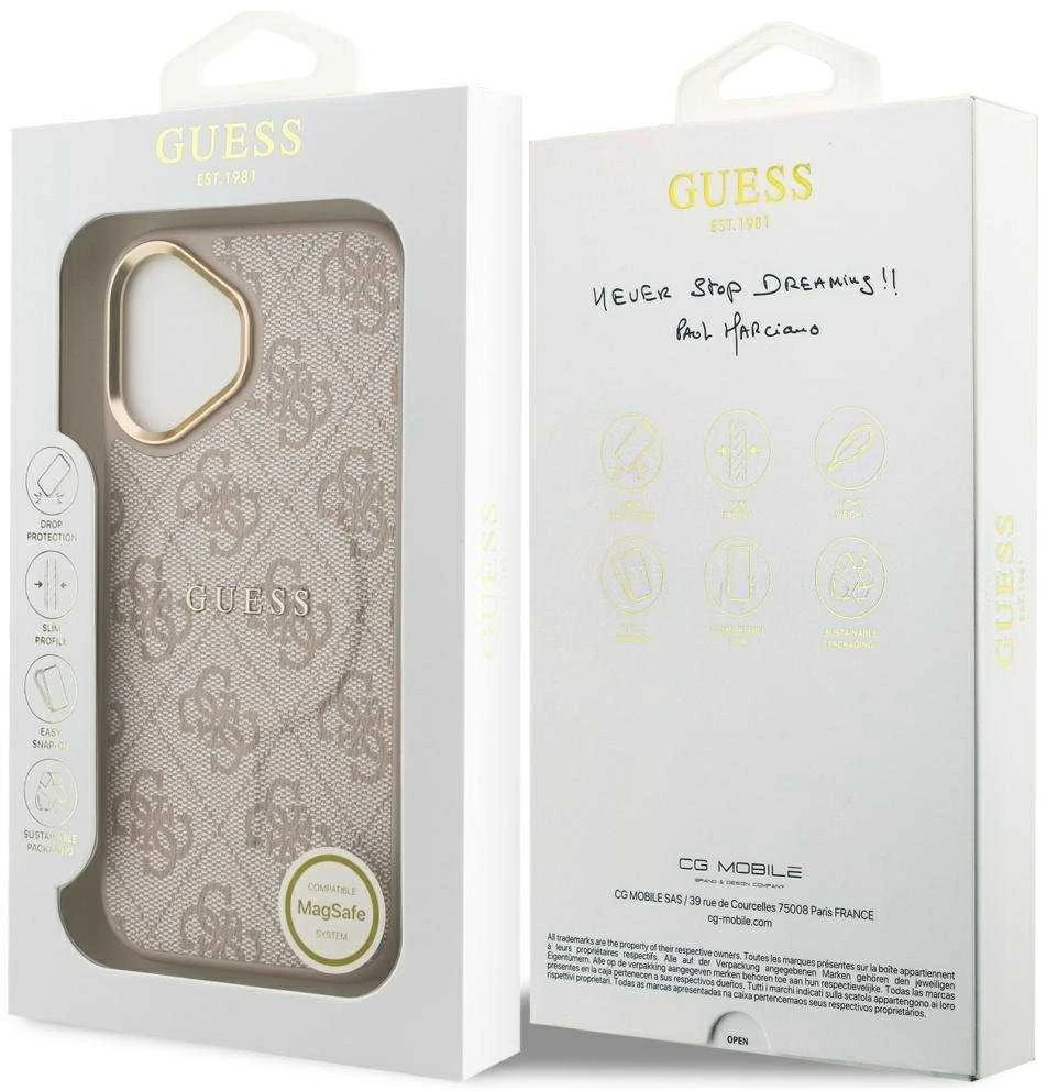 GUESS dėklas, skirtas IPHONE 17, suderinamas su MagSafe GUHMP17SP4MSEGCP (PU 4G W/ Classic), rožinis