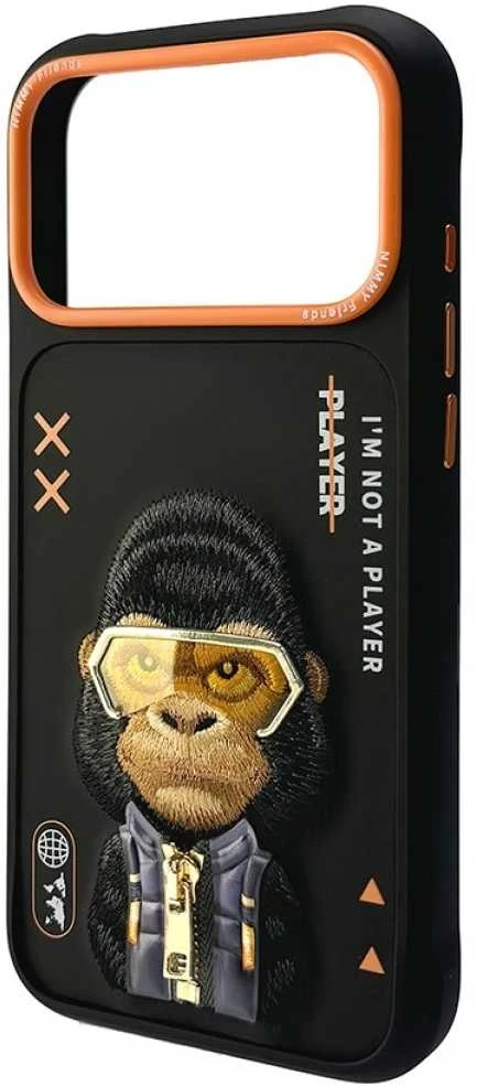 „Nimmy Cool&Cute 2.0 Gorilla“ dėklas, skirtas „iPhone 17 Pro“ - Juodas