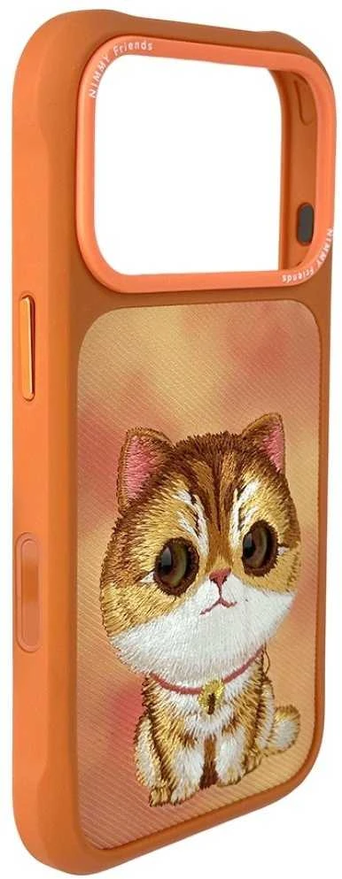 „Nimmy Big Eyed Pet 2.0“ katino formos dėklas, skirtas „iPhone 17 Pro“ - oranžinis