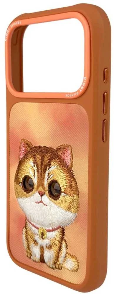 „Nimmy Big Eyed Pet 2.0“ katino formos dėklas, skirtas „iPhone 17 Pro“ - oranžinis