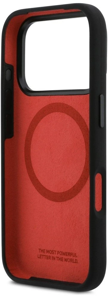BMW M Silicon Tricolor Line MagSafe dėklas skirtas Apple iPhone 17 Pro juodos spalvos