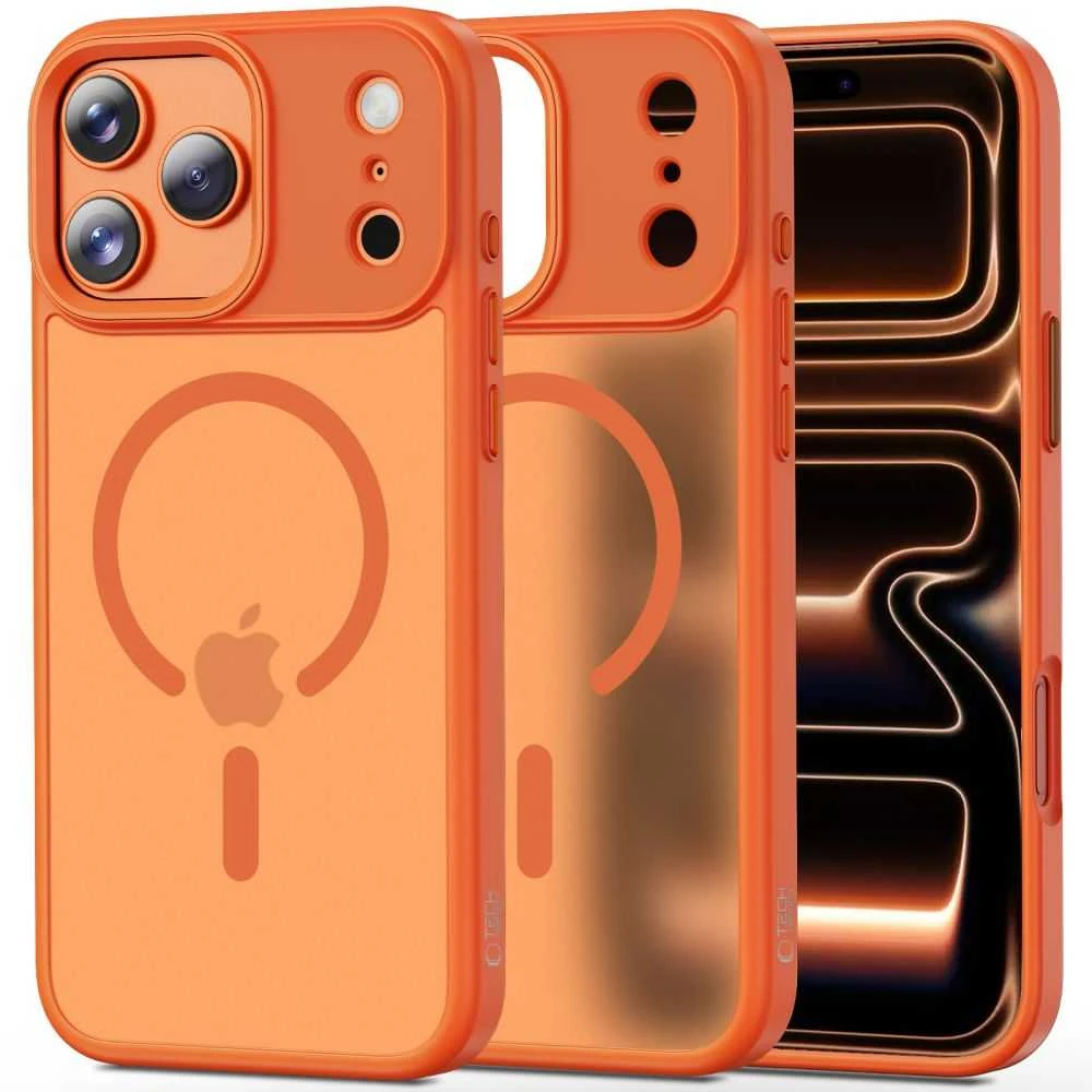 „Tech-Protect MagMat MagSafe“ dėklas, skirtas „iPhone 17 Pro“ – oranžinis