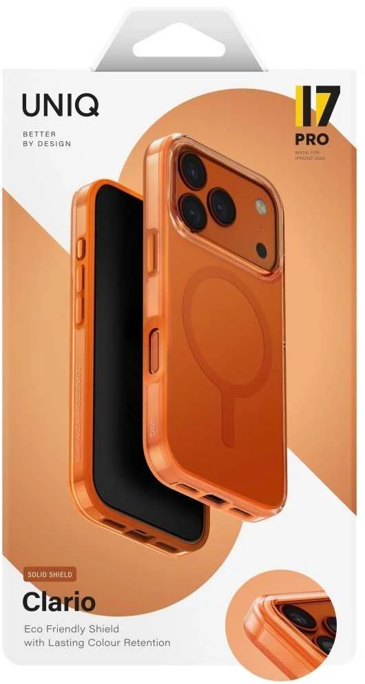 UNIQ Clario Dėklas Apple iPhone 17 Pro Magclick Charging Oranžinis