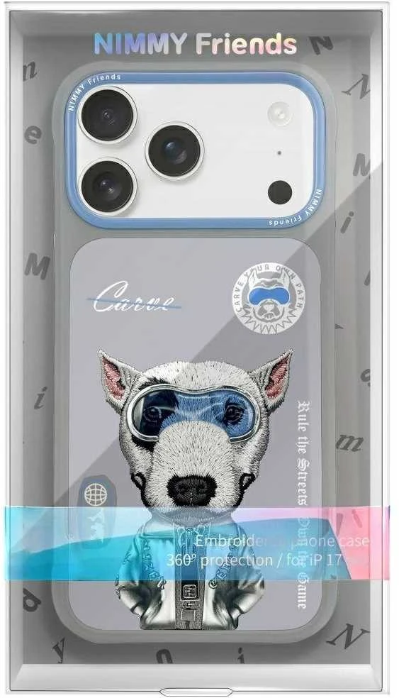 „Nimmy Cool&Cute 2.0 Nag“ dėklas, skirtas „iPhone 17 Pro“ – pilkas