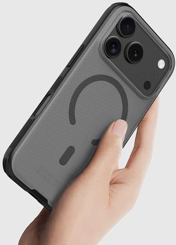 Nillkin Super Frosted Shield Pro Magnetic Dėklas skirtas Apple iPhone 17 Pro skaidrus juodos spalvos