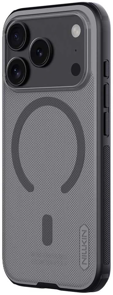 Nillkin Super Frosted Shield Pro Magnetic Dėklas skirtas Apple iPhone 17 Pro skaidrus juodos spalvos