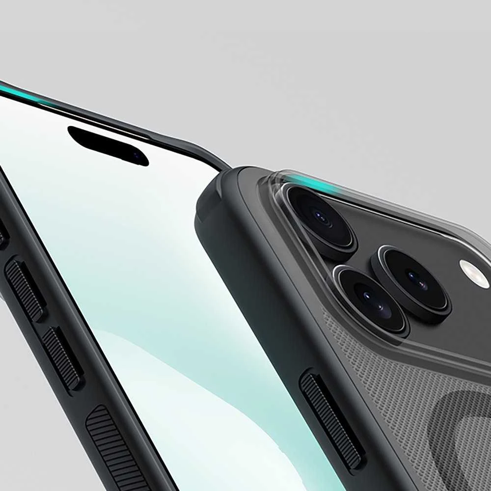 Nillkin Super Frosted Shield Pro Magnetic Dėklas skirtas Apple iPhone 17 Pro skaidrus juodos spalvos