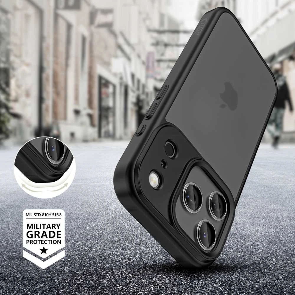 „Tech-Protect MagMat“ dėklas, skirtas „iPhone 17 Pro Max“ – matinis juodas
