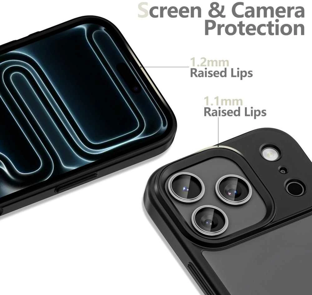 „Tech-Protect MagMat“ dėklas, skirtas „iPhone 17 Pro Max“ – matinis juodas