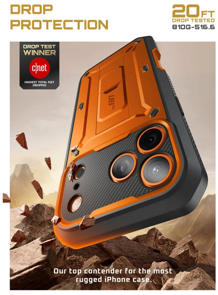 iPhone 17 Pro Max dėklas oranžinis Supcase