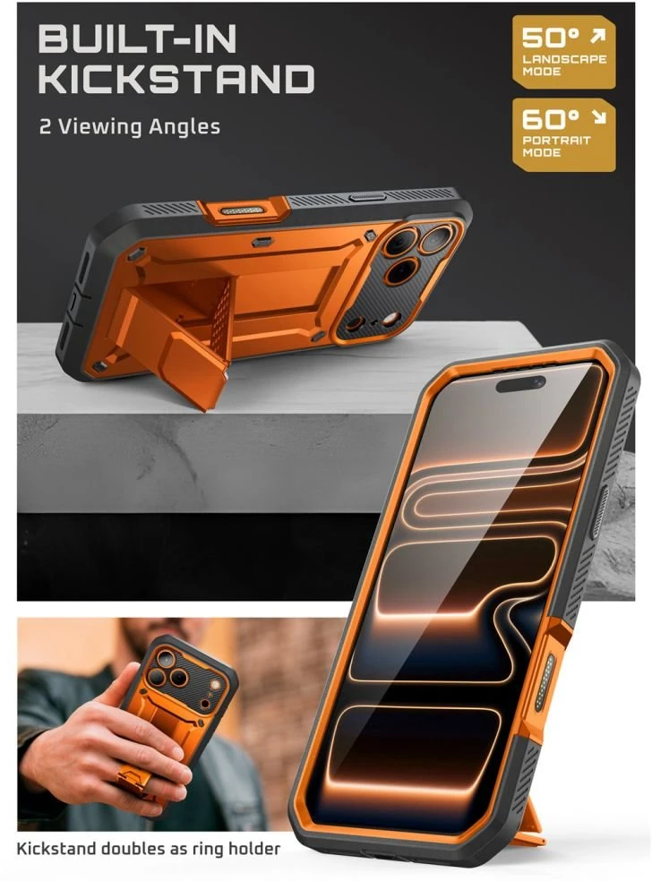 iPhone 17 Pro Max dėklas oranžinis Supcase