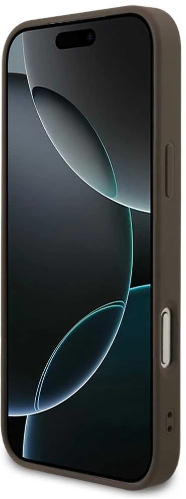 GUESS dėklas, skirtas IPHONE 17 Pro Max, suderinamas su MagSafe GUHMP17XG4GFRW (PU 4G Ring Classic Logo) rudas
