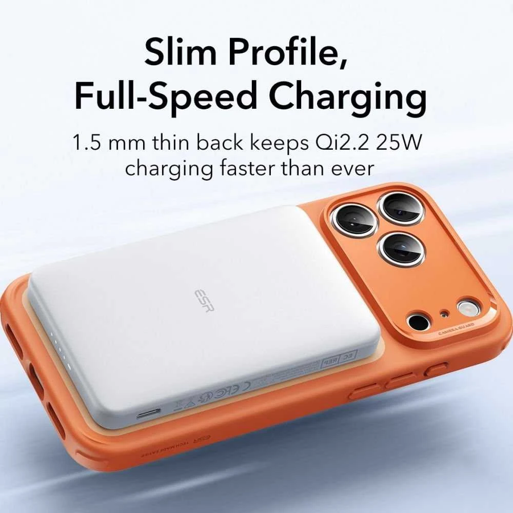 ESR Classic Hybrid MagSafe dėklas, skirtas iPhone 17 Pro Max – skaidrus oranžinis