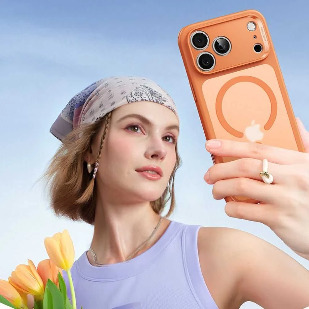 ESR Classic Hybrid MagSafe dėklas, skirtas iPhone 17 Pro Max – skaidrus oranžinis