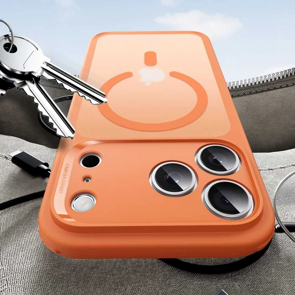 ESR Classic Hybrid MagSafe dėklas, skirtas iPhone 17 Pro Max – skaidrus oranžinis