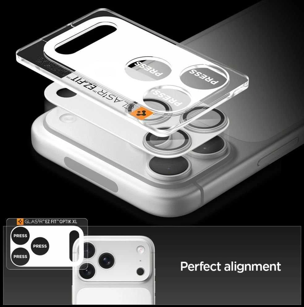 Spigen Glass tR EZ Fit Optik Pro XL 1 Pack, sidabrinis - iPhone 17 Pro Max