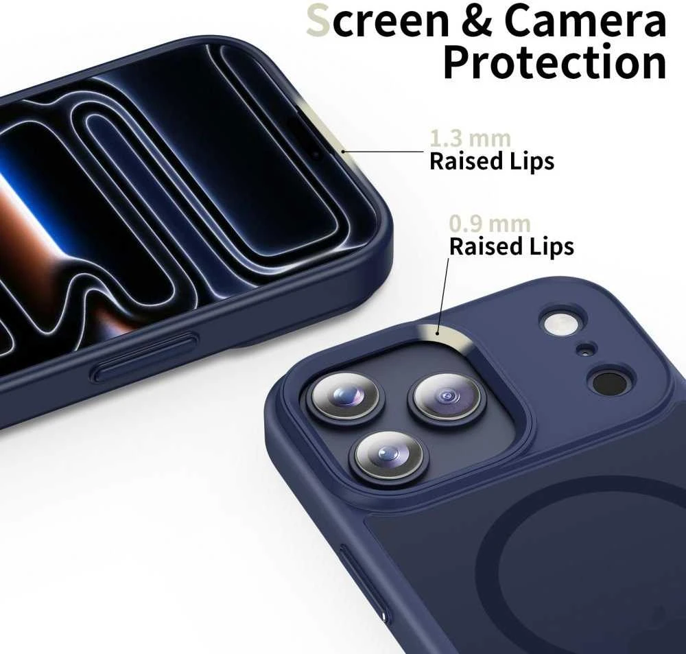 „Tech-Protect MagMat MagSafe“ dėklas, skirtas „iPhone 17 Pro Max“ – tamsiai mėlynas Mėlyna