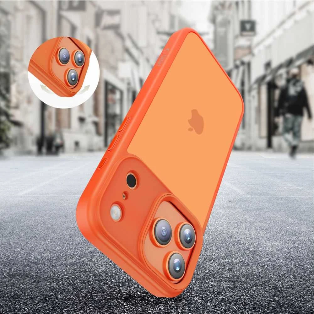„Tech-Protect MagMat“ dėklas, skirtas „iPhone 17 Pro“ – oranžinis ir matinis