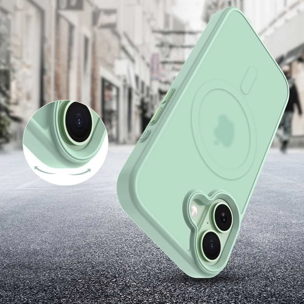 „Tech-Protect MagMat MagSafe“ dėklas, skirtas „iPhone 17“ – permatomas Žalias