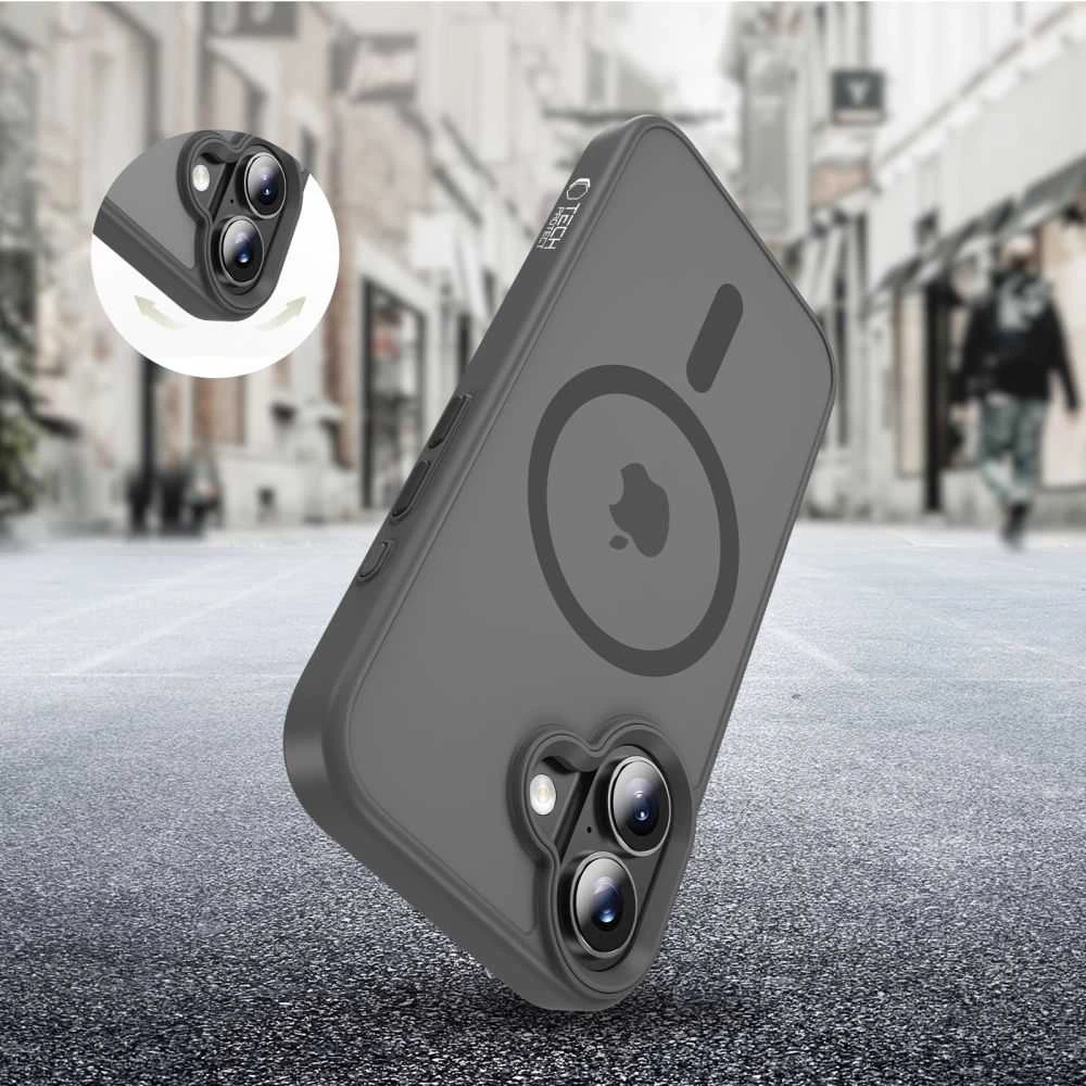 „Tech-Protect MagMat MagSafe“ dėklas, skirtas „iPhone 17“ – pilkas