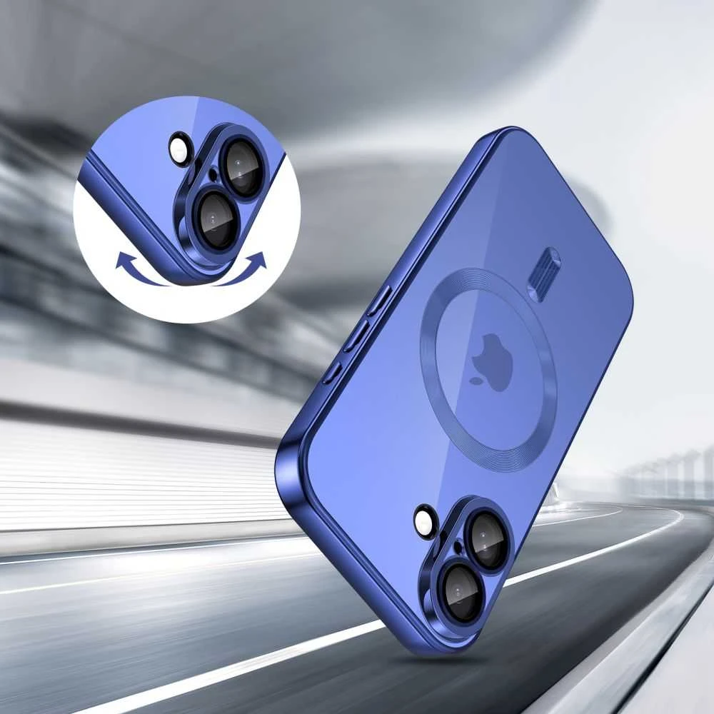 „Tech-Protect MagFlex MagSafe“ dėklas, skirtas „iPhone 17“ – skaidrus tamsiai mėlynas Mėlyna