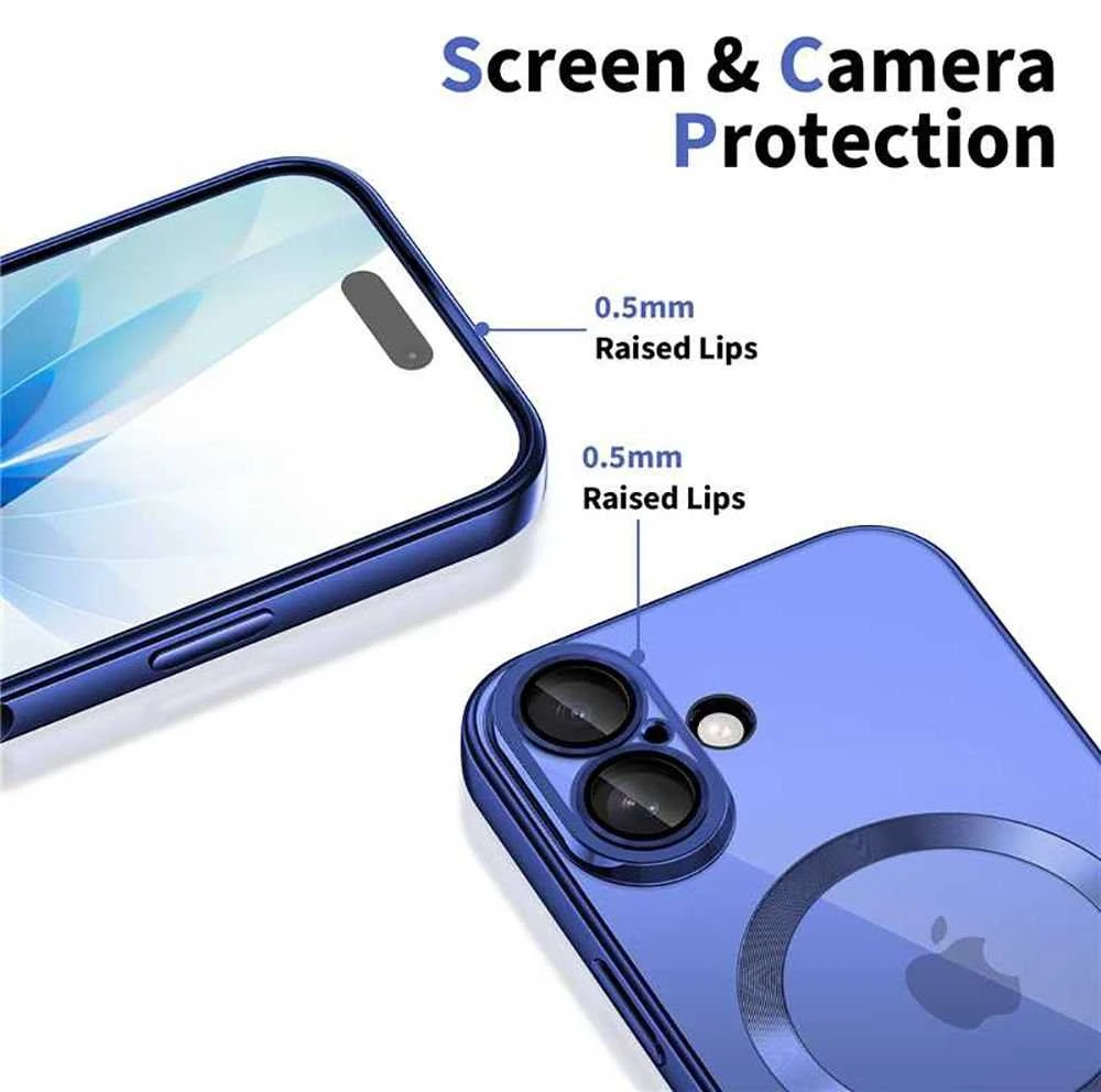 „Tech-Protect MagFlex MagSafe“ dėklas, skirtas „iPhone 17“ – skaidrus tamsiai mėlynas Mėlyna