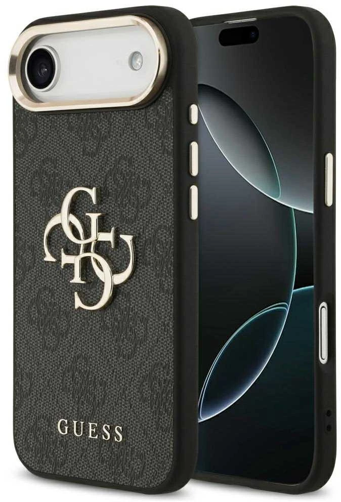 „Guess 4G Big 4G Classic“ logotipo dėklas, skirtas „iPhone Air“ – juodas ir auksinis