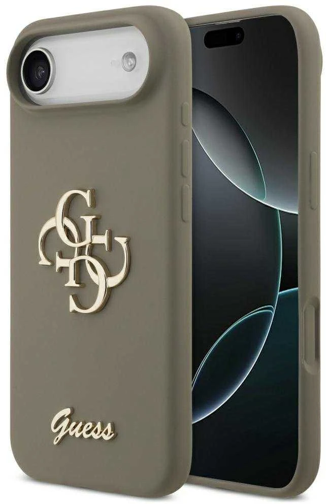 „Guess“ silikoninis „Big 4G Script“ dėklas, skirtas „iPhone Air“ – rudas