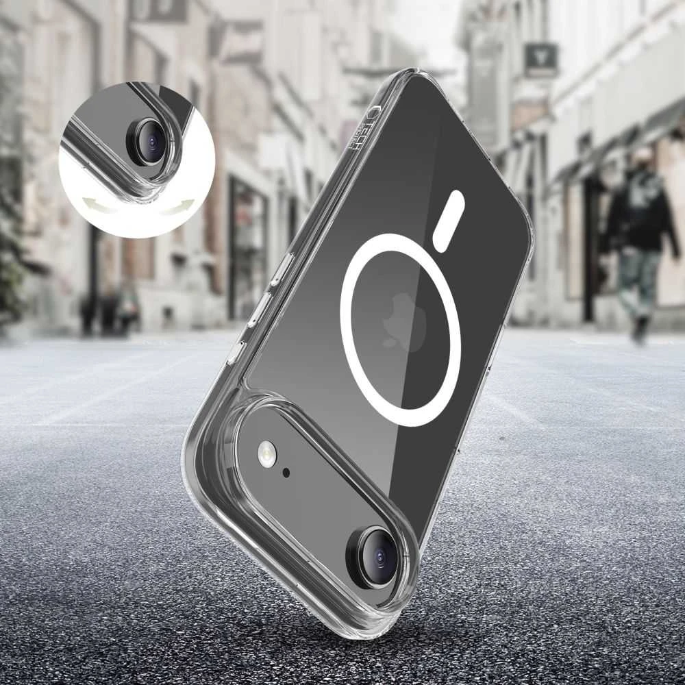 „Tech-Protect Flexair Hybrid CC MagSafe“ dėklas, skirtas „iPhone Air“ – skaidrus