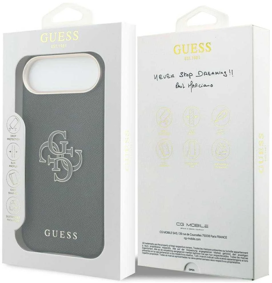 GUESS dėklas IPHONE 17 Air GUHCP17M5PS4RGGK (PU FW Resin Logo) juodas