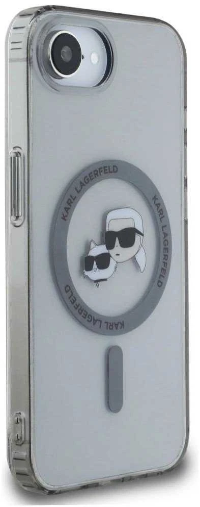 Karl Lagerfeld IML metalinis Karl & Choupette Heads MagSafe iPhone 16e dėklas - Juodas