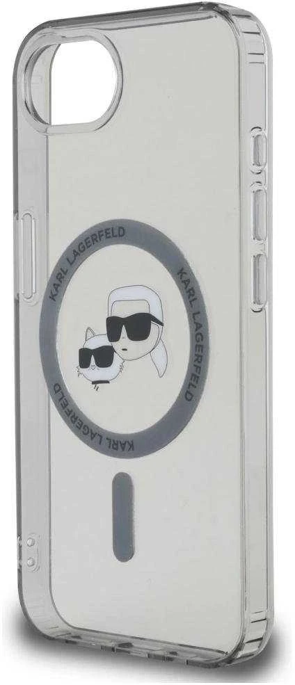 Karl Lagerfeld IML metalinis Karl & Choupette Heads MagSafe iPhone 16e dėklas - Juodas