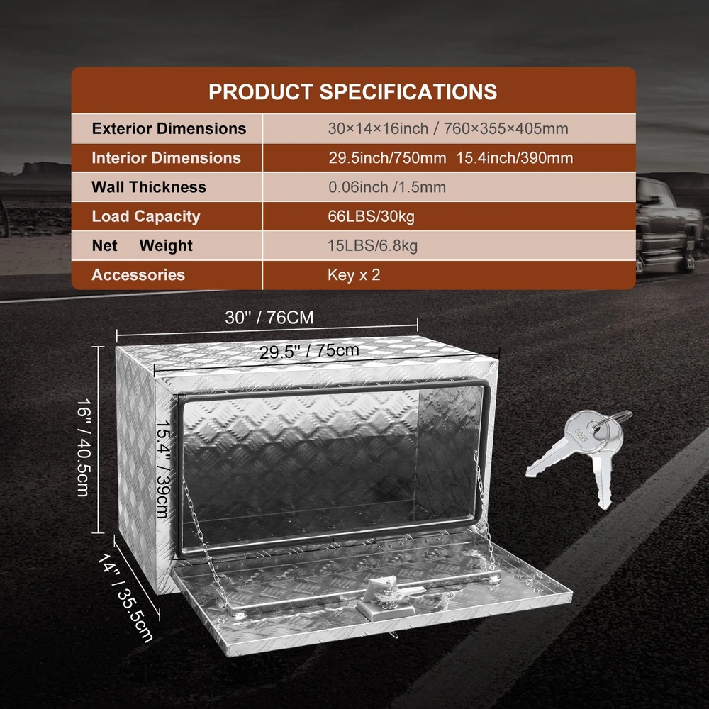 VEVOR Po kėbulo dėžė automobiliams, 76x35,5x40,5 cm