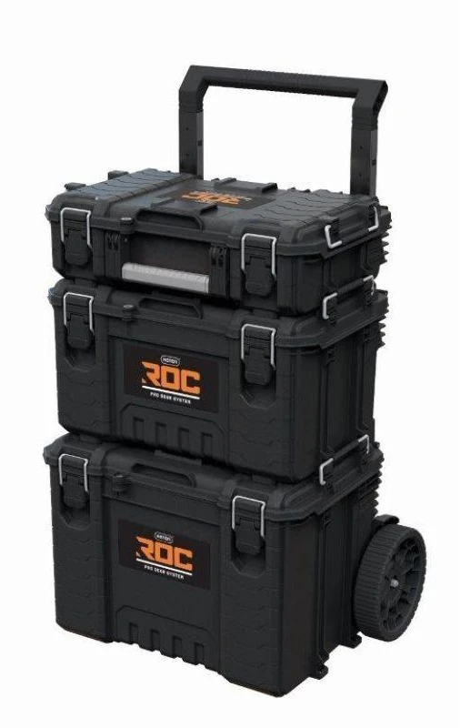 Keter Mobilus 3 įrankių dėžių rinkinys ROC PRO GEAR 2.0, su ratukais