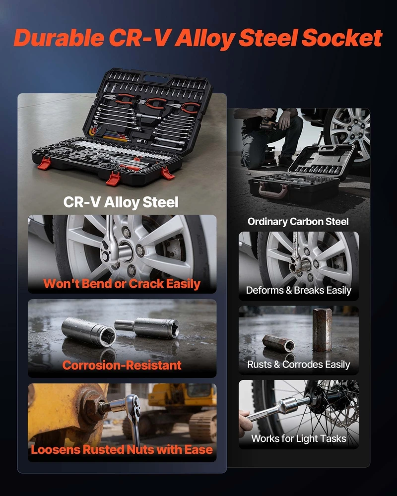 VEVOR Mechaniko įrankių rinkinys, 314 dalių
