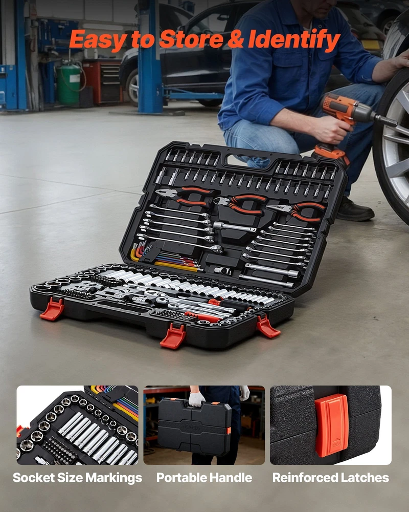 VEVOR Mechaniko įrankių rinkinys, 314 dalių