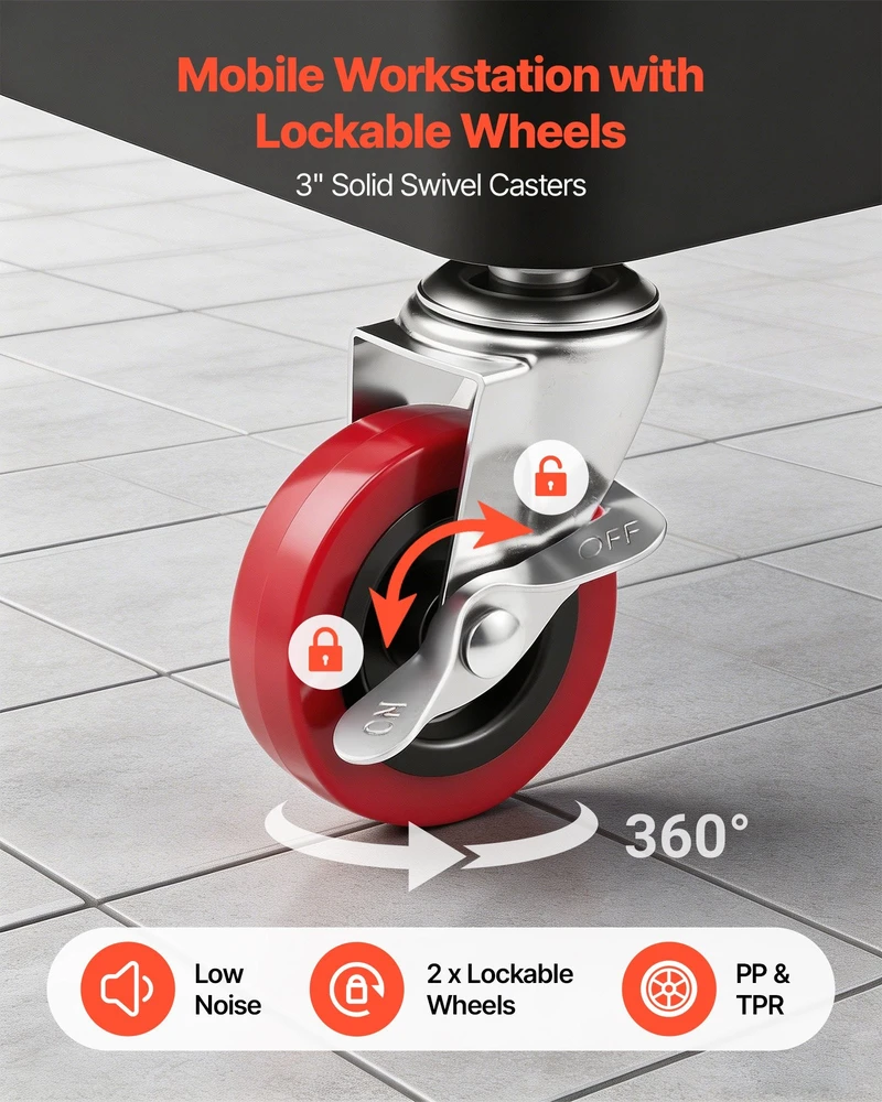 Įrankių vežimėlis VEVOR FF-TC8602, 136 kg keliamoji galia