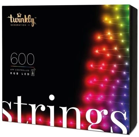 Kalėdinė išmanioji lempučių girlianda Twinkly Strings 600L 4,3mm RGB