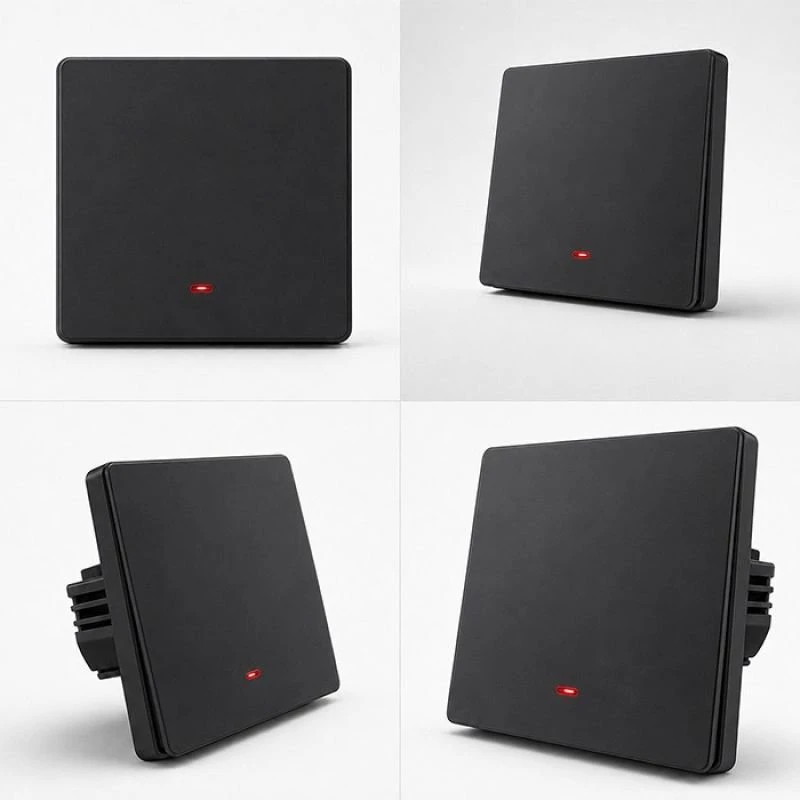 Qoltec 52722 Smart 1-Gang Light Switch | Wi-Fi | Timer | Tuya | Smart life | Juodas