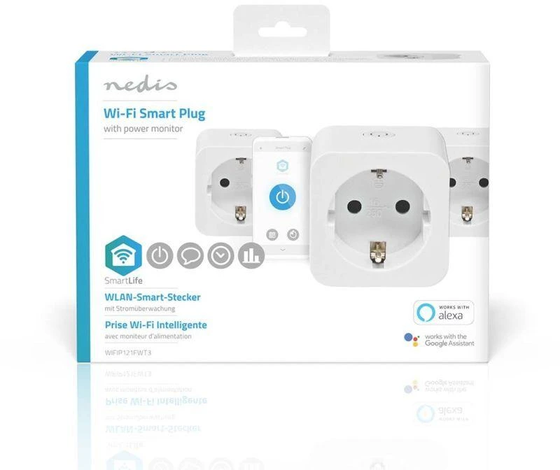 Inteligentne gniazdko Nedis SmartLife WIFIP121FWT3 Wi-Fi (3 sztuki)