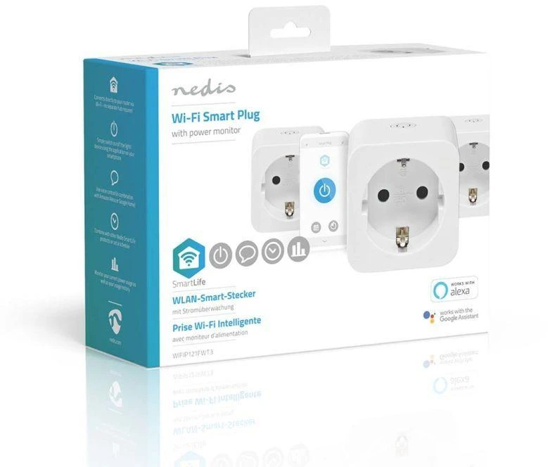 Inteligentne gniazdko Nedis SmartLife WIFIP121FWT3 Wi-Fi (3 sztuki)