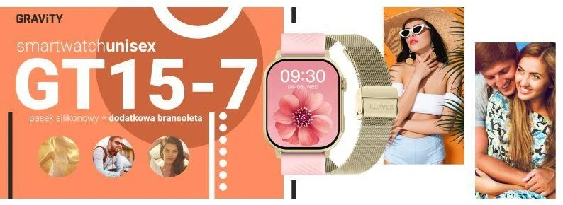Išmanusis laikrodis UNISEX GRAVITY GT15-7 - BLUETOOTH CONNECTIONS, ADDITIONAL PASSAGE (sg029g)