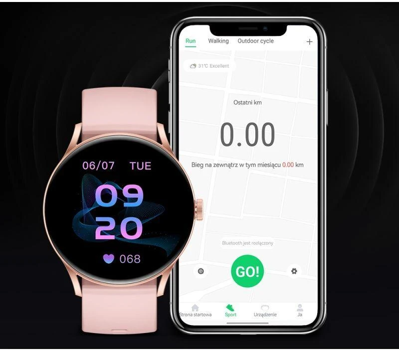 Išmanusis laikrodis UNISEX GRAVITY GT2-1 PRO - AMOLED, WŁASNE TARCZE (sg040a)